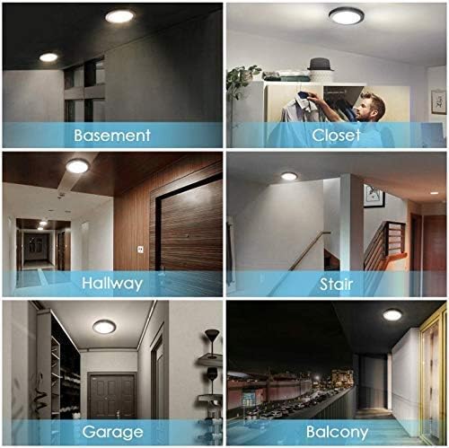 Motion Sensor LED Ceiling Light 18W high lumens Flush Mount Round Lighting Fixture for Indoor/Outdoor, Stairs, Closet Rooms, Porches, Basements, Hallways, Pantries, Laundry Rooms