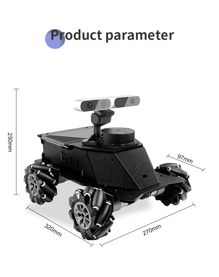 ROS Robot Jetson Nano Mecanum Wheel Smart Car for Mapping and Navigation