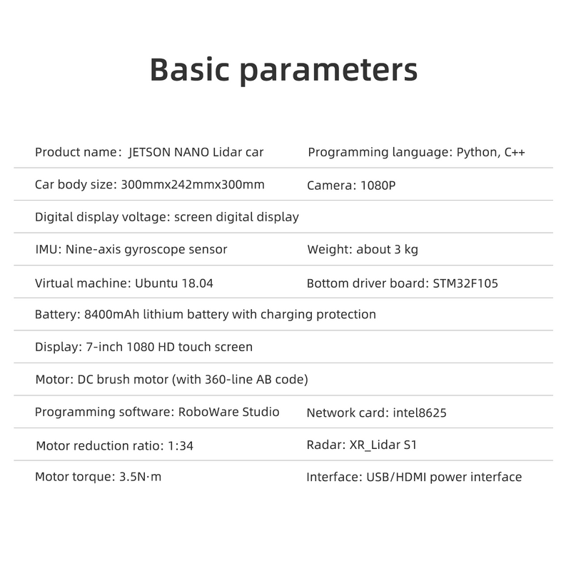 AI Robot Kits Car for Learning SLAM Algorithms with NVIDIA Jetson Nano, LIDAR, and Python/C++