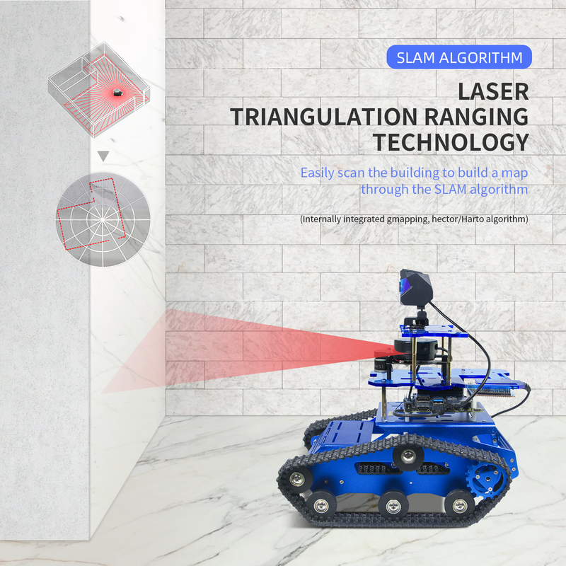 AI Robot Kits Car for Learning SLAM Algorithms with NVIDIA Jetson Nano, LIDAR, and Python/C++