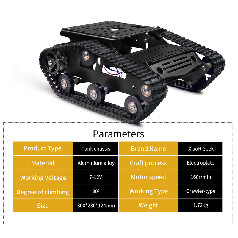 Get started in robotics with our versatile Aluminium Tank robot base platform