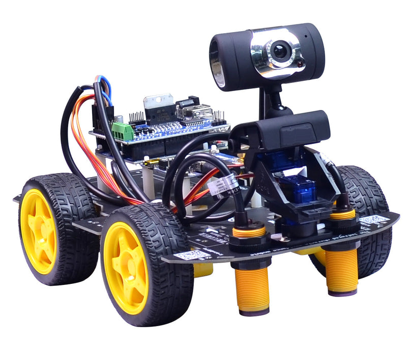 4WD Robot Mobile Platform with Real-Time Video and WiFi/Bluetooth Control