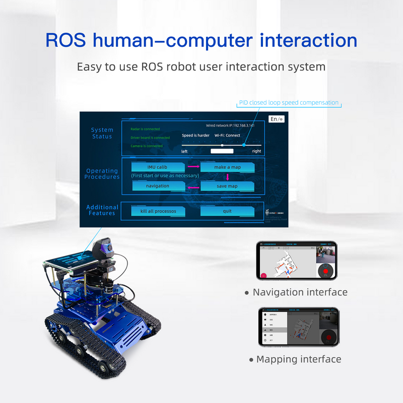 AI Robot Kits Car for Learning SLAM Algorithms with NVIDIA Jetson Nano, LIDAR, and Python/C++