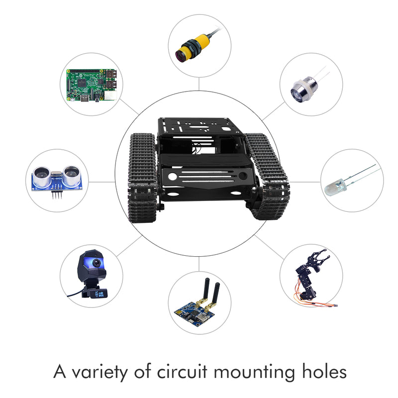 Get started in robotics with our versatile Aluminium Tank robot base platform