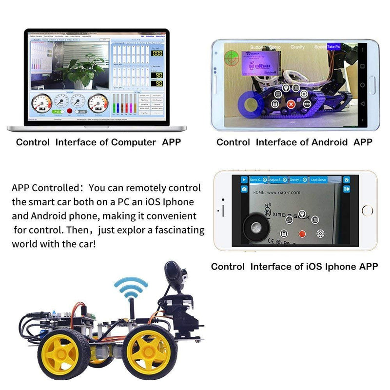 4WD Robot Mobile Platform with Real-Time Video and WiFi/Bluetooth Control