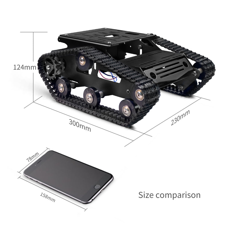 Get started in robotics with our versatile Aluminium Tank robot base platform