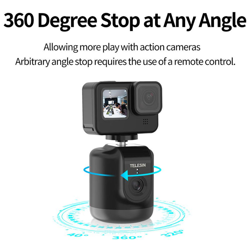 TELESIN Smart Shooting Gimbal Selfie 360° Rotation Auto Face Object Tracking For GoPro Osmo Action Smartphone Camera Vlog Live