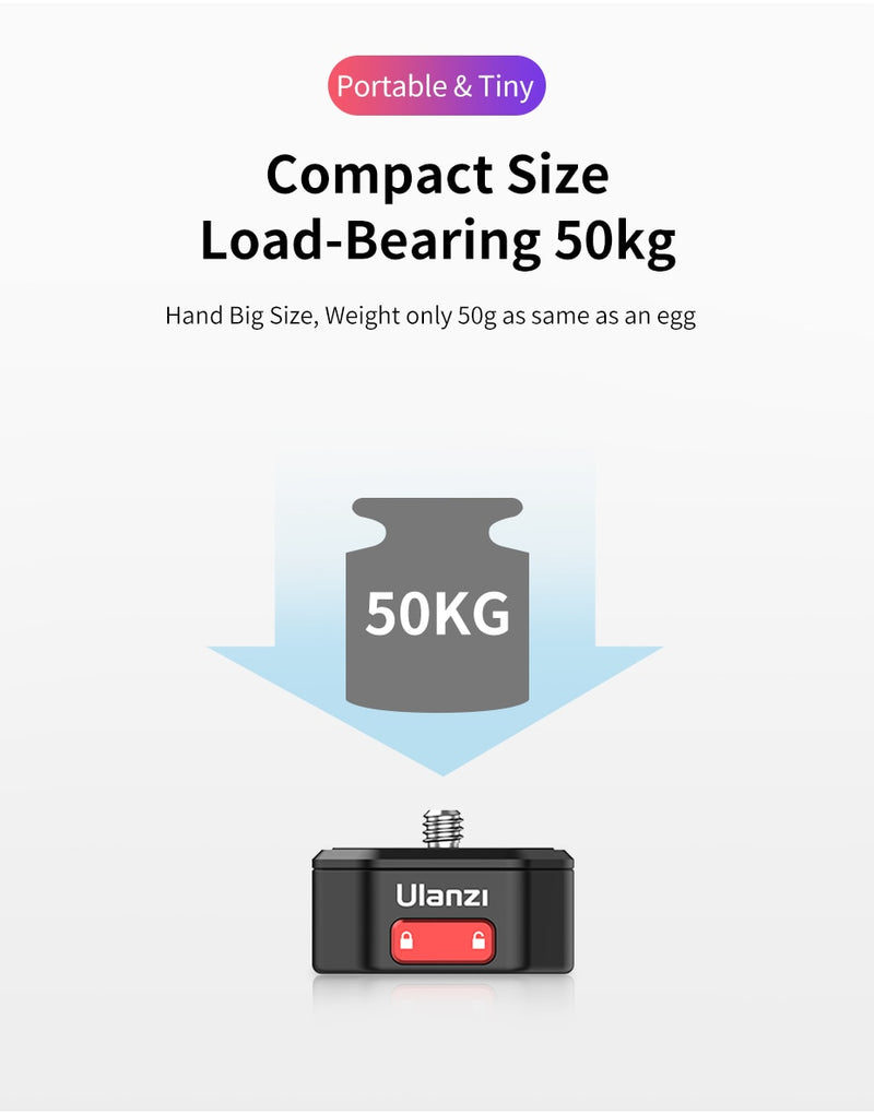 Ulanzi Claw Quick Release Plate Clamp Quick Instal System DSLR Gopro Action Camera Shoulder Strap Belt Clamp Quick Switch Kit