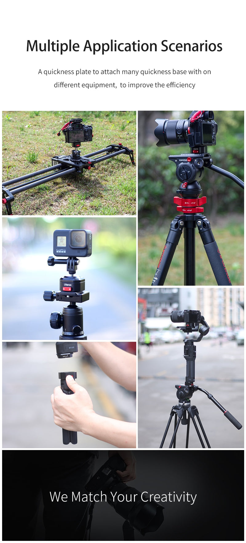 Ulanzi Claw Quick Release Plate Clamp Quick Instal System DSLR Gopro Action Camera Shoulder Strap Belt Clamp Quick Switch Kit