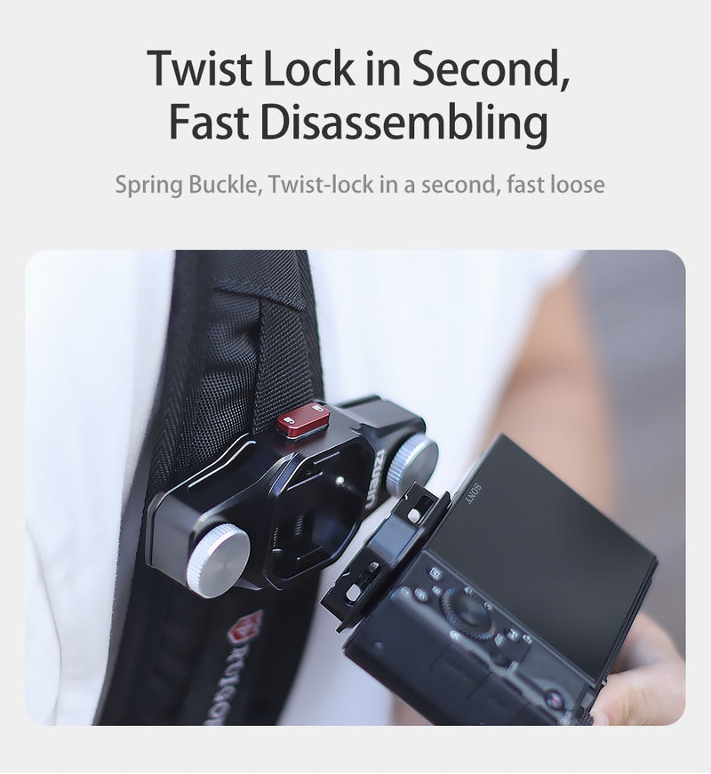 Ulanzi Claw Quick Release Plate Clamp Quick Instal System DSLR Gopro Action Camera Shoulder Strap Belt Clamp Quick Switch Kit