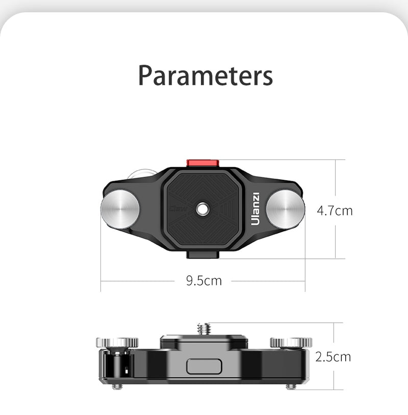 Ulanzi Claw Quick Release Plate Clamp Quick Instal System DSLR Gopro Action Camera Shoulder Strap Belt Clamp Quick Switch Kit